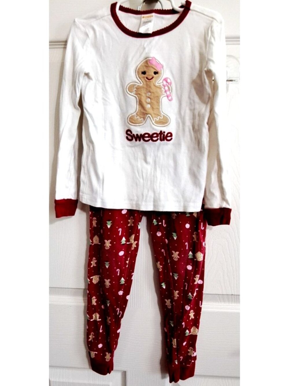Gymboree Girl's 7 Holiday Cotton Pajama Set Gingerbread Christmas